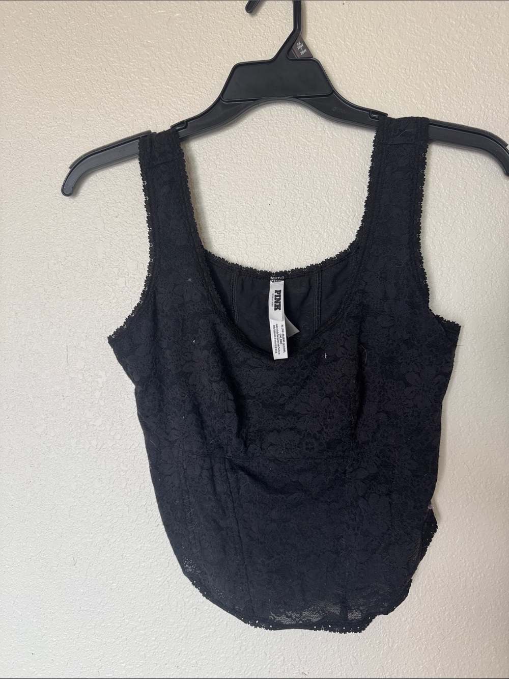 PINK Victoria's Secret Black Lace Camisole Tank